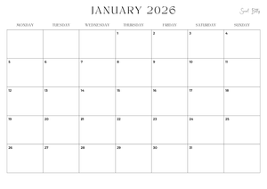 Pre-order: 2026 Monthly Calendar